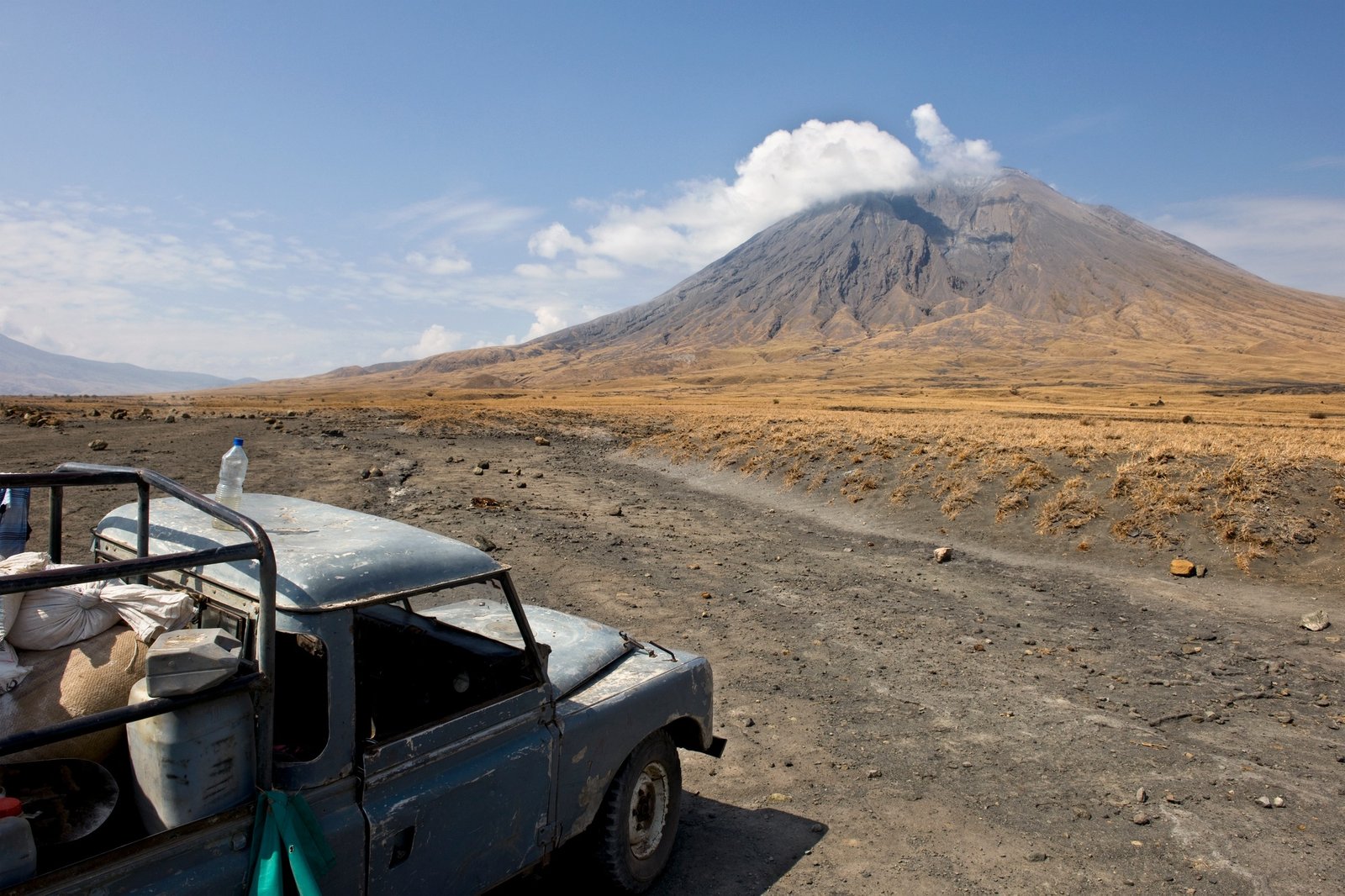 Tanzania volcano, old abandoned car, Ol Doinyo Lengai, Tanzania